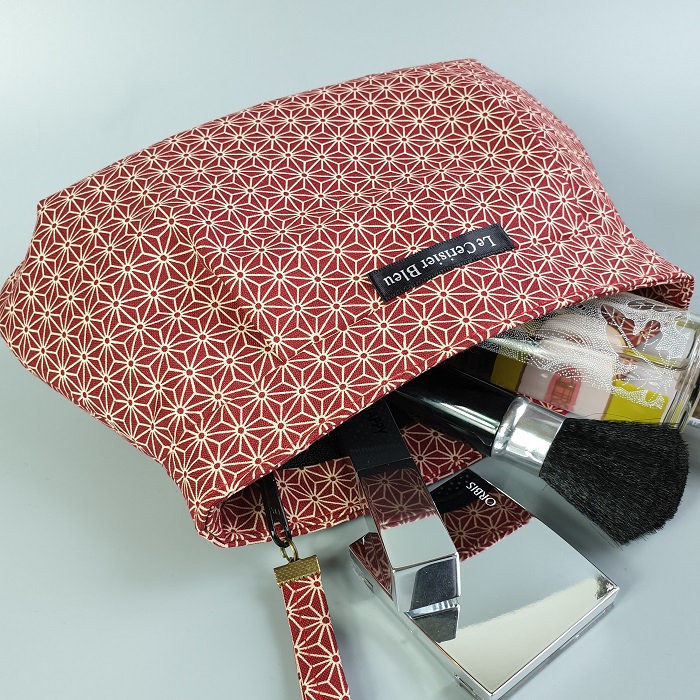 Makeup pouch - Asanoha red