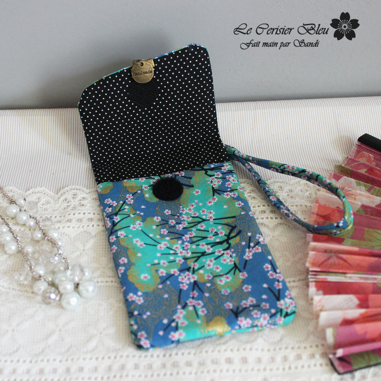 Smartphone sleeve - Akina turquoise