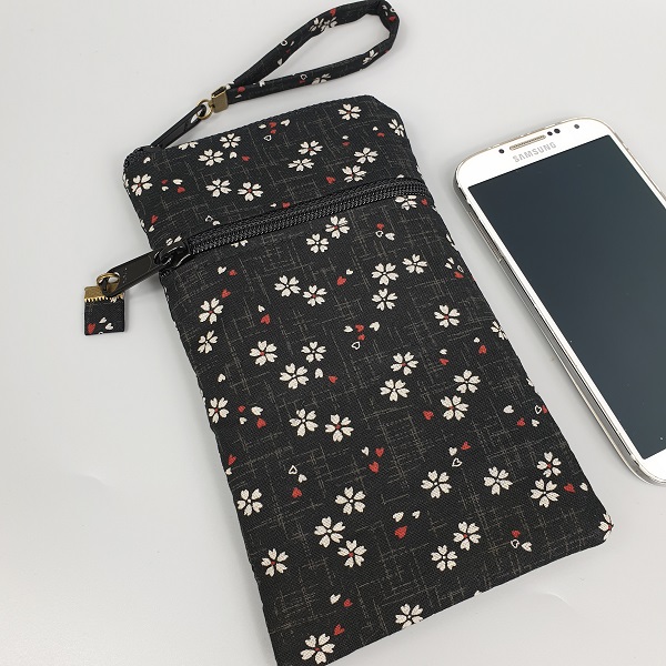 Etui smartphone sur mesure - 2 poches zippées - Ami noir blanc bordeaux