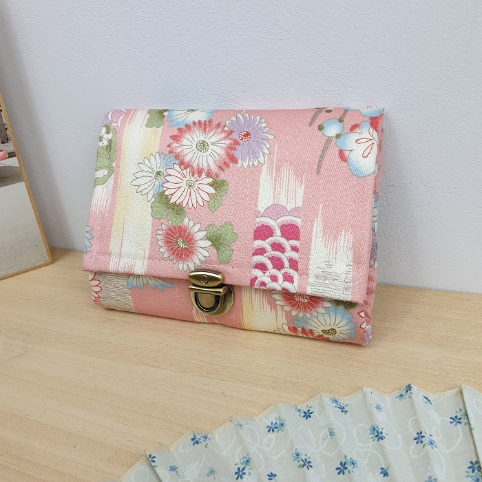 5.5\" cards and coins wallet  - Ayana rose blanc - flowers