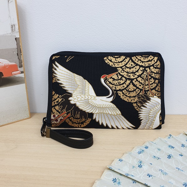 5.5\" zippered Cards and coins wallet - Crane