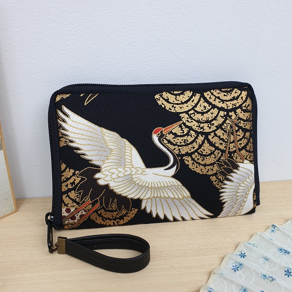 5.5\" zippered Cards and coins wallet - Crane
